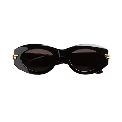 Pre-owned Bottega Veneta Mitre Oval Sunglasses 'black/grey' | Women's Size Onesize