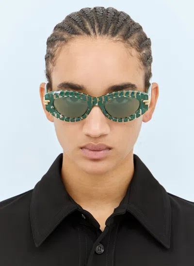 BOTTEGA VENETA MITRE OVAL SUNGLASSES