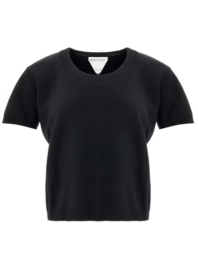 Bottega Veneta Mixed Cashmere Sleeves Court  In Black
