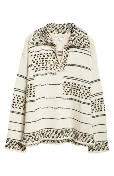 Bottega Veneta Mw Textured Stripe Knit Sweater In Yellow Cream