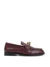 Bottega Veneta Astaire Embellished Leather Loafers In Burgundy