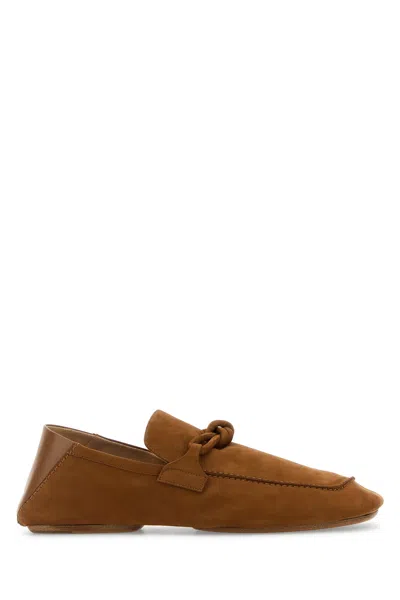 BOTTEGA VENETA MOCASSINI DADDY IN PELLE SCAMOSCIATA CAMMELLO  UOMO