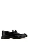 Bottega Veneta Black Leather Tie Loafers In Black