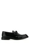 Bottega Veneta Black Leather Tie Loafers In Black