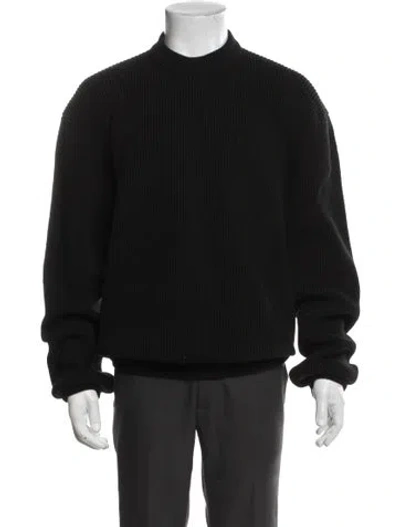 Pre-owned Bottega Veneta Mock Neck Long Sleeve Polo Sweater In Black