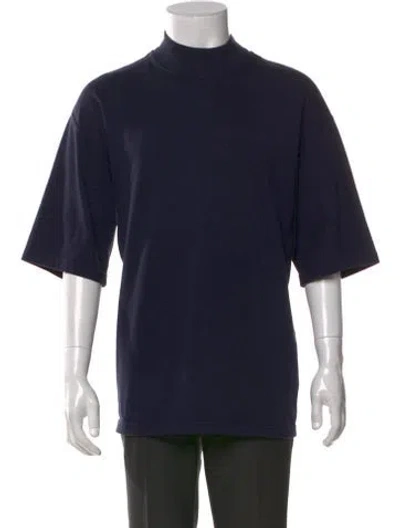 Pre-owned Bottega Veneta Mock Neck Short Sleeve T-shirt In Blue