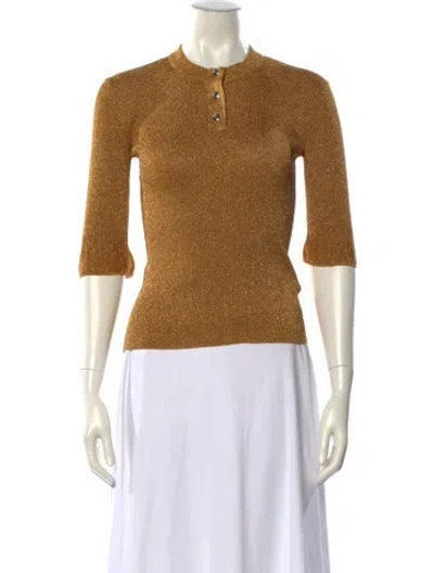 Pre-owned Bottega Veneta Mock Neck Three-quarter Sleeve Polo