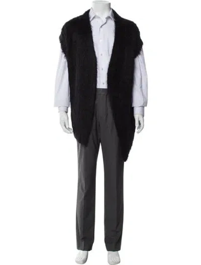 Pre-owned Bottega Veneta Mohair Open Front Cardigan In Black
