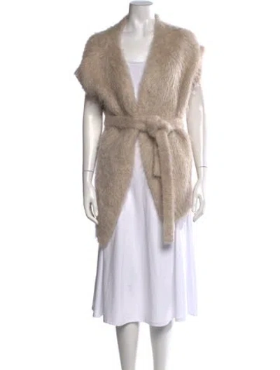 Pre-owned Bottega Veneta Mohair Open Front Sweater In Neutrals