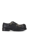 Bottega Veneta Helium Leather Monk Strap Shoes In Black