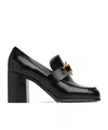 Bottega Veneta Astaire Metallic Knot Leather Heeled Loafers In Black