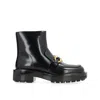 Bottega Veneta Embellished Glossed-leather Ankle Boots In Black