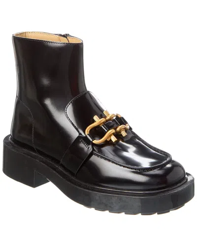 Bottega Veneta Monsieur Leather Bootie In Black