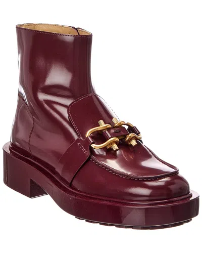 Bottega Veneta Monsieur Leather Boot In Burgundy