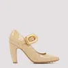 Bottega Veneta Mostra 90 Mary Jane Pump In Croc-embossed Leather In Canesugar