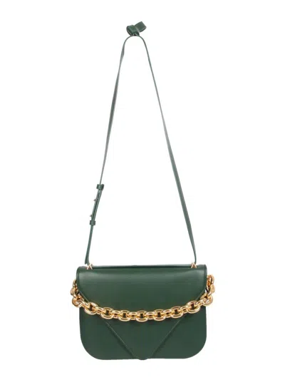 Bottega Veneta Mini Leather Handbag With Adjustable Strap In Green