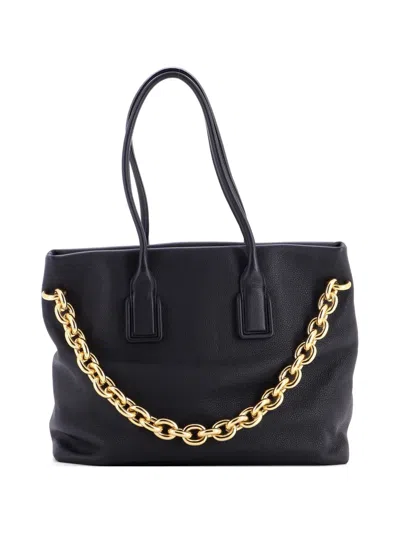Pre-owned Bottega Veneta Mount Leather Tote Bag In Black