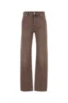 Bottega Veneta Mud Denim Jeans In Brown