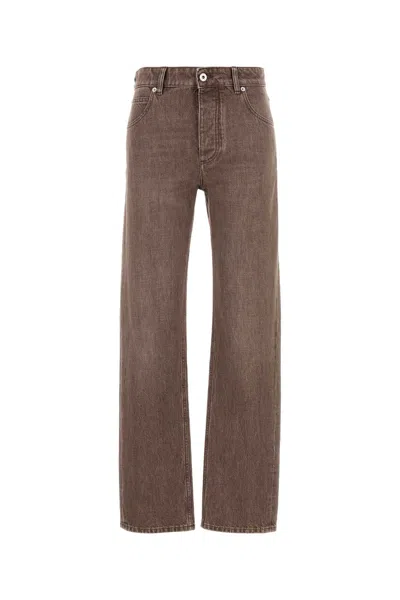 Bottega Veneta Mud Denim Jeans In Brown