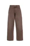 Bottega Veneta Wide-leg Denim Trousers With Pockets And Belt Loops In Brown