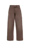 Bottega Veneta Wide-leg Denim Trousers With Pockets And Belt Loops In Brown