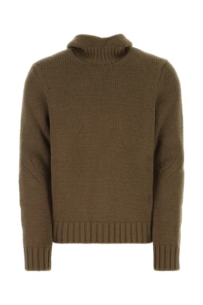 BOTTEGA VENETA MUD WOOL BLEND SWEATER