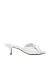 Bottega Veneta Silver Slip On Heels In Silver