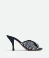 Bottega Veneta Blink Rhinestone Lambskin Suede Sandal In Shadow