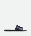 Bottega Veneta Nappa Leather Slippers Strap Woven In Black