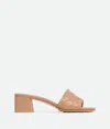 Bottega Veneta Lambskin Parco Heeled Mules 45 In Brown