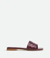 Bottega Veneta Parco Intrecciato Leather Slides In Burgundy