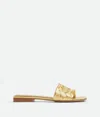 Bottega Veneta Parco Flat Mule In Gold