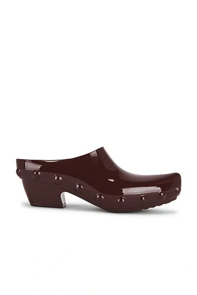 Bottega Veneta Aubergine Rubber Gondola Mules In Burgundy