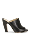 Bottega Veneta High Heel Leather Mule Sandals Black In Black