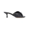 Bottega Veneta Interciato Woven Twist Mule Sandals In Black