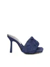 Bottega Veneta The Lido Intrecciato Leather Sandal In Indigo