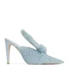 Bottega Veneta Knotted Calf Hair Mule Pumps In Hail
