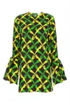 Bottega Veneta Printed Viscose Blouse In Green