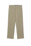 Bottega Veneta Multi Colour Fleck Viscose Straight Trousers In Brown