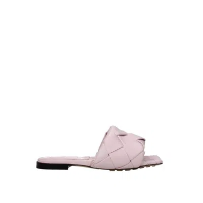 Bottega Veneta Multicolor Calfskin Flat Sandals In Pink