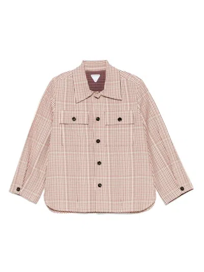 Bottega Veneta Multicolor Check Viscose Shirt In Beige