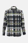 Bottega Veneta Checked Collar Shirt Long Sleeves In Gray