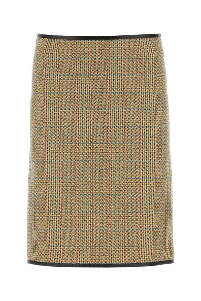 BOTTEGA VENETA MULTICOLOR GLENCHECK SKIRT