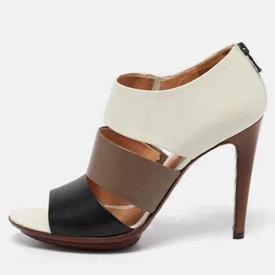 Pre-owned Bottega Veneta Multicolor Leather Strappy Sandals Size 40