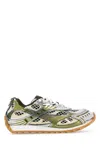 Bottega Veneta Orbit Metallic Net Runner Sneakers In Mudwhite