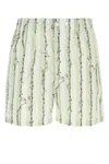 Bottega Veneta Green Shorts With All-over Divers Print In Polyamide Man In Green