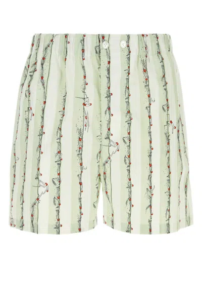 BOTTEGA VENETA MULTICOLOR PRINTED POPLIN BERMUDA SHORTS