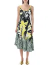 Bottega Veneta Embroidered Jacquard Dress With Open Back In Multicolor