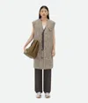 Bottega Veneta Multicolour Wool Felt Gilet Coat In Brown