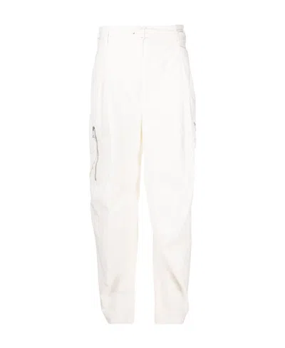 Bottega Veneta Multiple-pocket Wide-leg Trousers In White